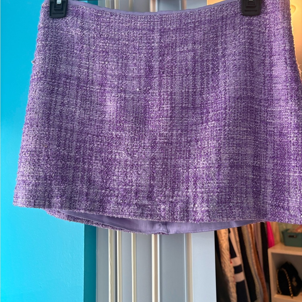 A+O Purple Tweed Mini Skirt